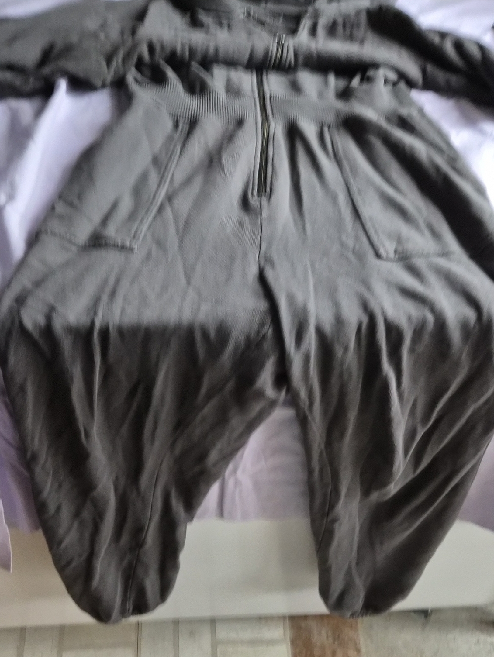 aerie Grey Jumpsuit with Front Zip And Pockets
